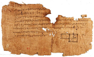 Papyrus with written mathematical proof